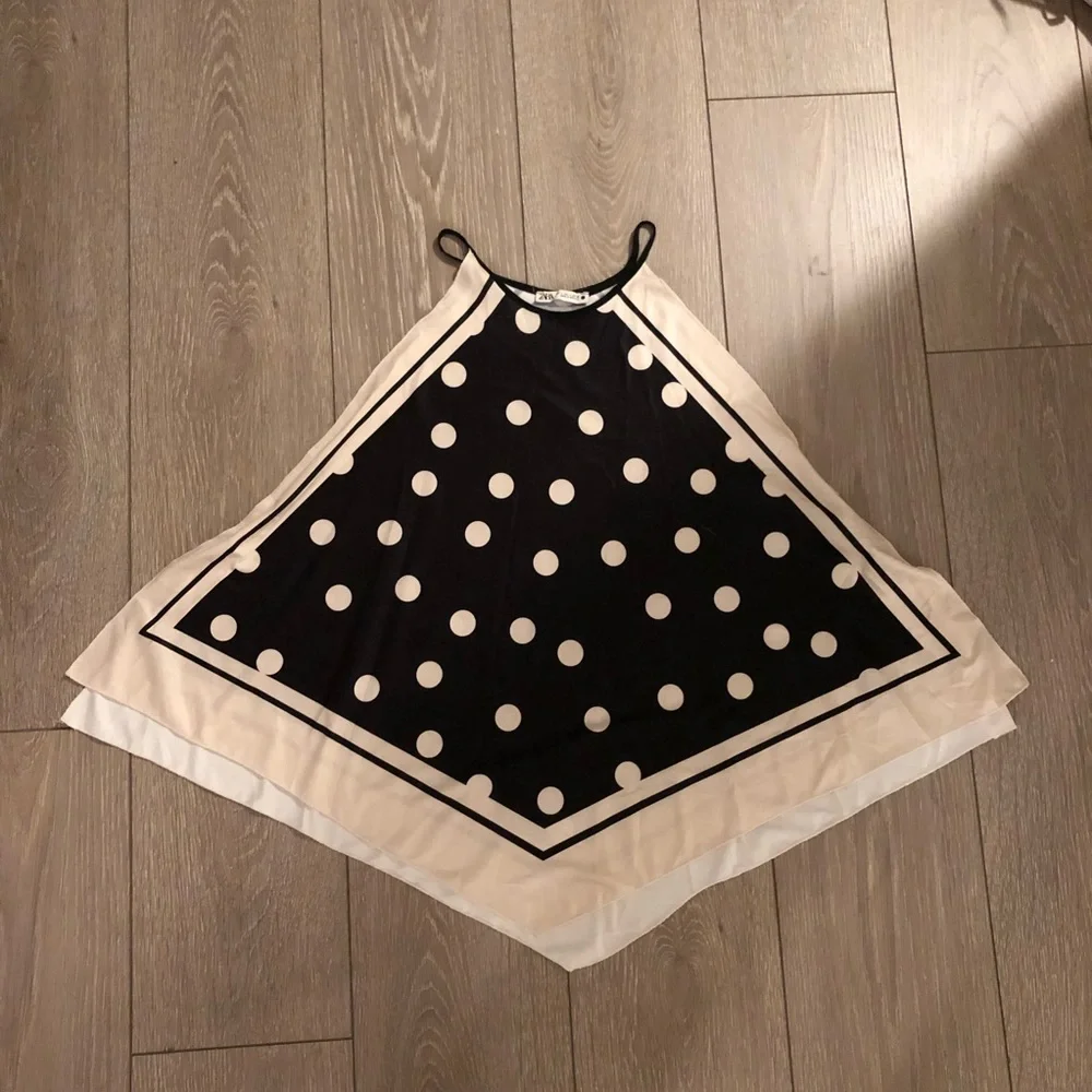 ZARA Satin Bandanna Style Polka Dot Cami - Picture 3 of 5
